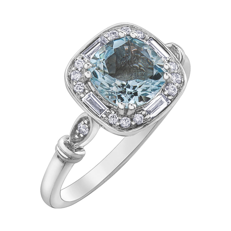 White Gold Aquamarine Ring