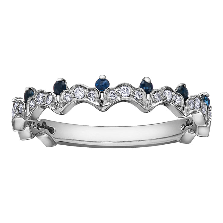 White Gold Sapphire And Diamond Ring