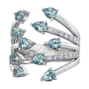 White Gold Blue Topaz Ring