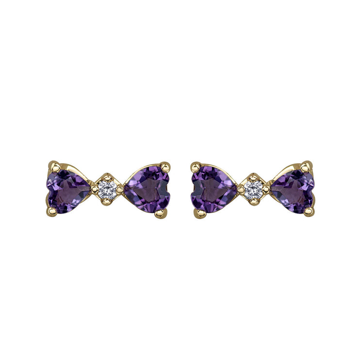 Yellow Gold Amethyst Earrings