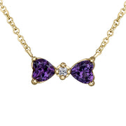 Yellow Gold Amethyst And Diamond Necklace