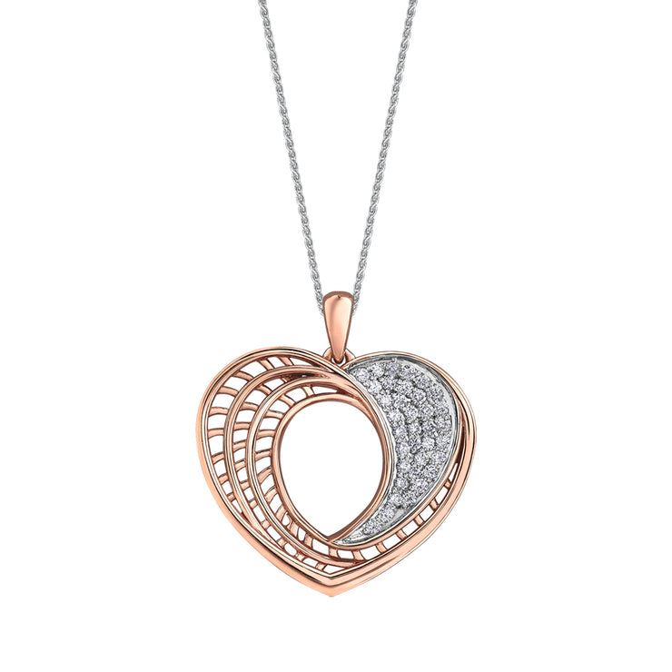 Rose And White Gold Diamond Pendant