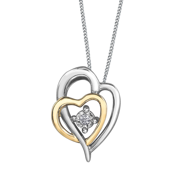 White And Yellow Gold Diamond Pendant