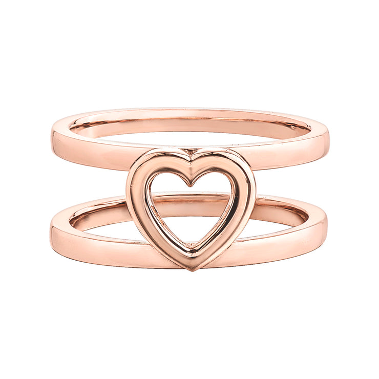 Rose Gold Heart Stacking Ring