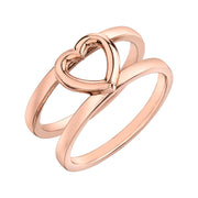 Rose Gold Heart Stacking Ring