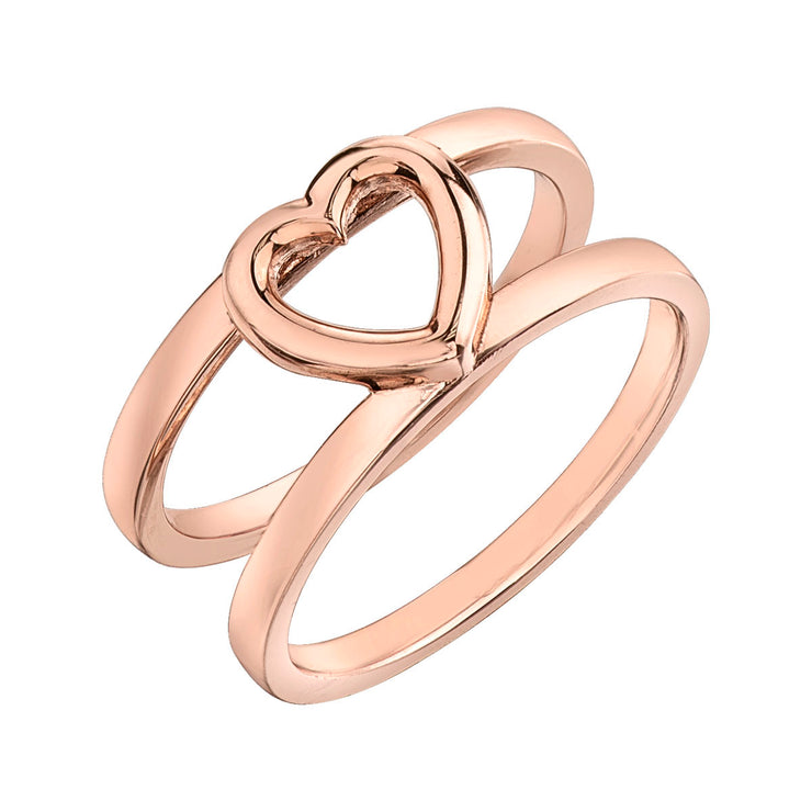 Rose Gold Heart Stacking Ring