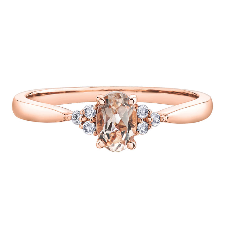 Rose Gold Morganite And Diamond Ring