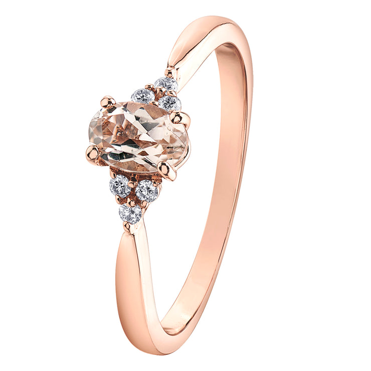 Rose Gold Morganite And Diamond Ring