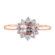 Rose Gold Morganite And Diamond Ring