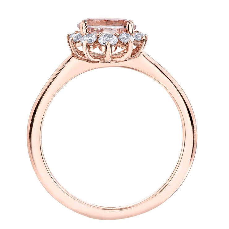 Rose Gold Morganite And Diamond Ring