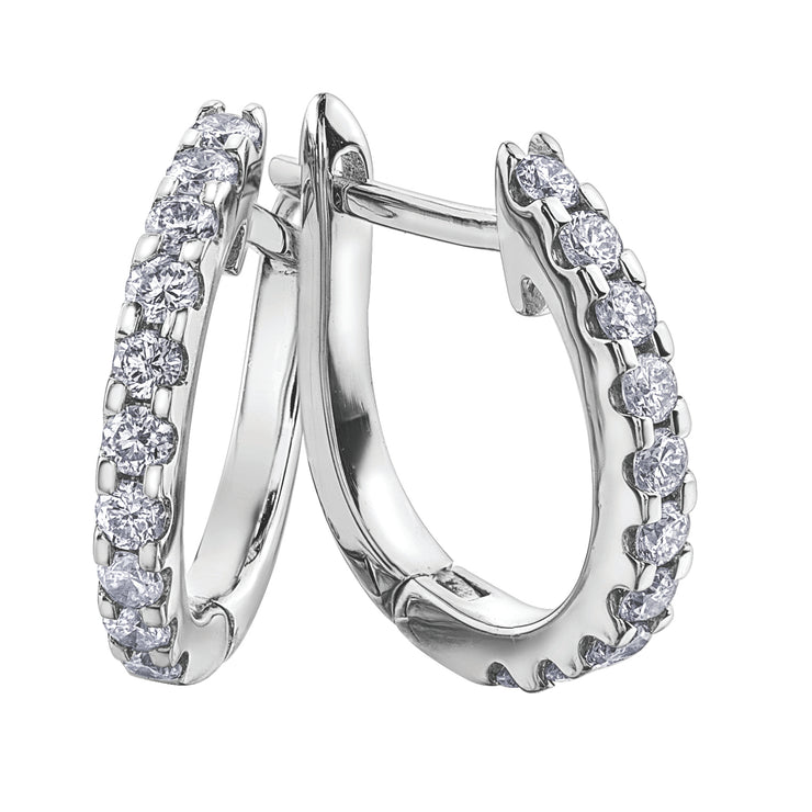 White Gold Diamond Hoops