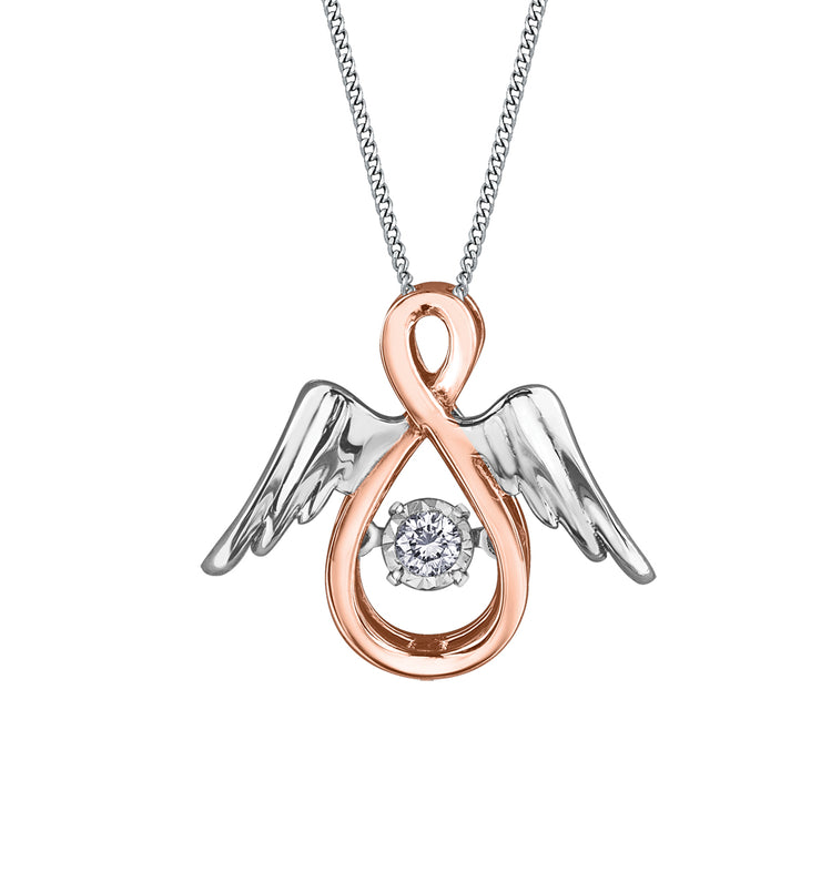 White And Rose Gold Diamond Necklace