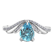 White Gold Blue Topaz Ring