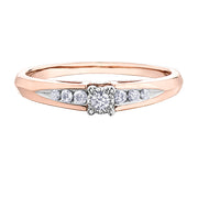 Rose And White Gold Diamond Ring