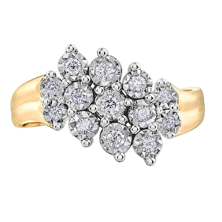 Yellow And White Gold Diamond Ring