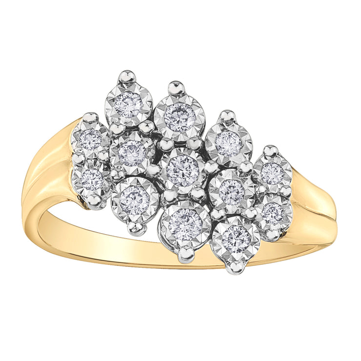 Yellow And White Gold Diamond Ring