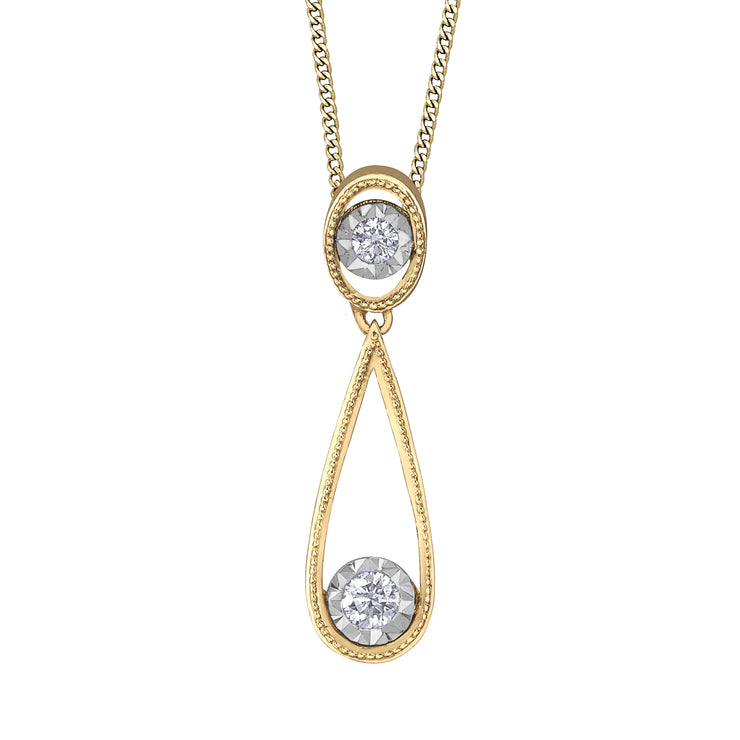 Yellow And White Gold Diamond Pendant