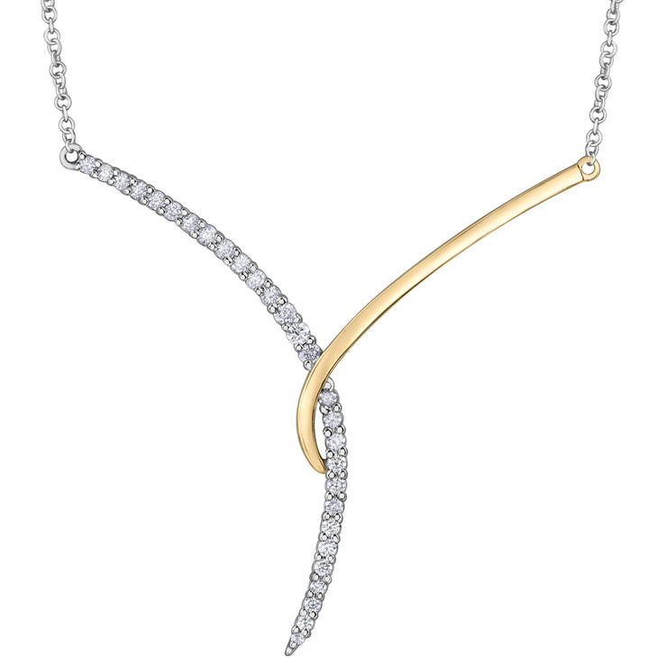 White And Yellow Gold Diamond Necklace