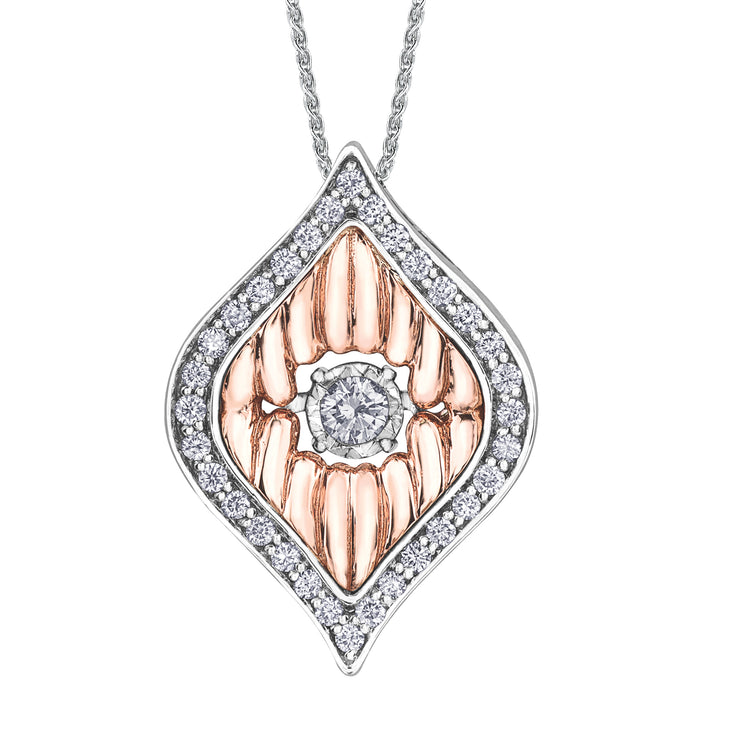 Rose And White Gold Diamond Pendant