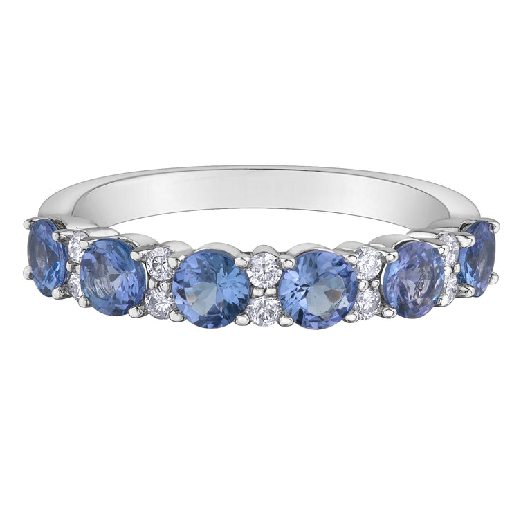 White Gold Diamond And Tanzanite Ring