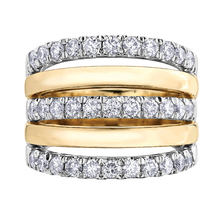 Yellow And White Gold Diamond Ring