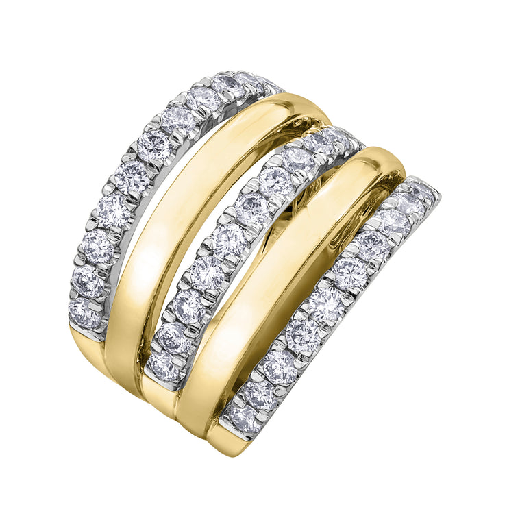 Yellow And White Gold Diamond Ring