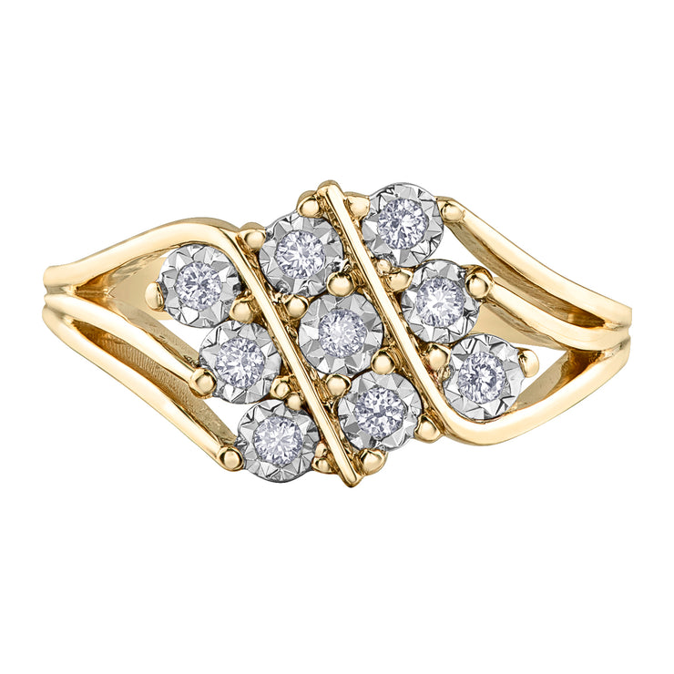 Yellow And White Gold Diamond Ring