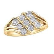 Yellow And White Gold Diamond Ring