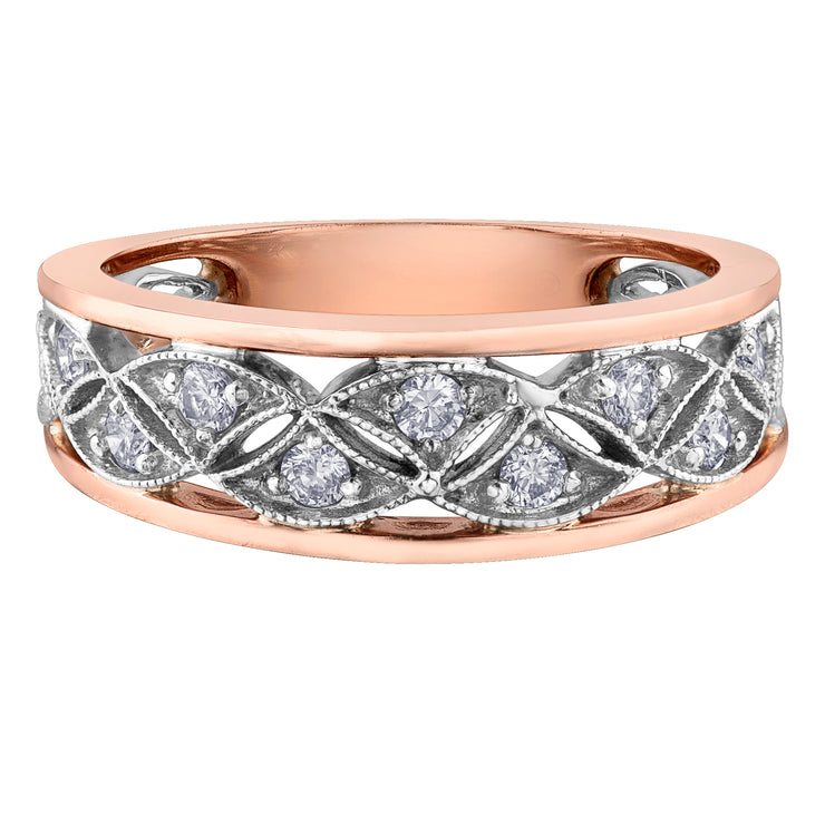 Rose And White Gold Diamond Ring