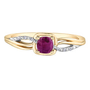 Yellow Gold Ruby And Diamond Ring