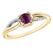 Yellow Gold Ruby And Diamond Ring