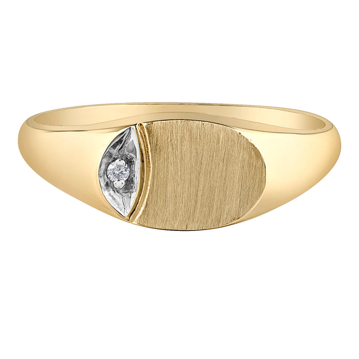Yellow Gold Diamond Signet Ring