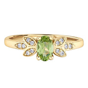 Yellow White Or Rose Gold Gemstone And Diamond Ring