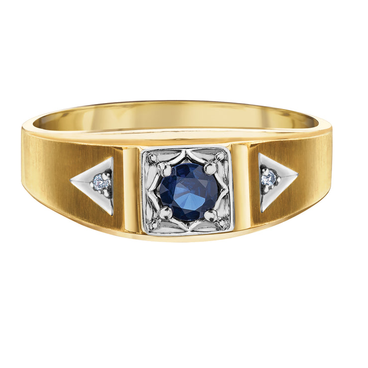Yellow Gold Sapphire And Diamond Ring
