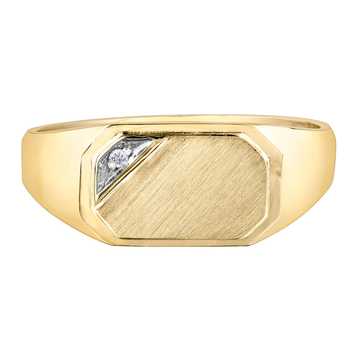 Yellow Gold Diamond Signet Ring