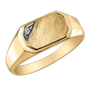 Yellow Gold Diamond Signet Ring