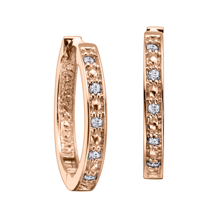 Yellow White Or Rose Gold Diamond Hoop Earrings