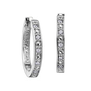 Yellow White Or Rose Gold Diamond Hoop Earrings