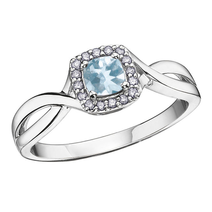 White Gold Diamond And Gemstone Ring