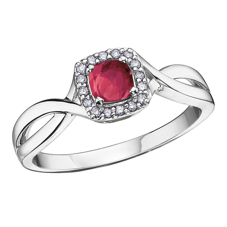 White Gold Diamond And Gemstone Ring