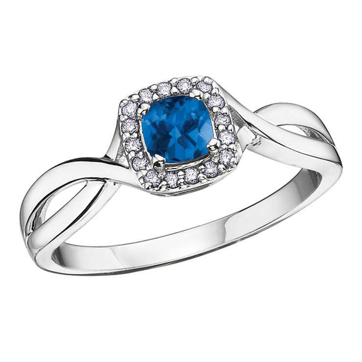 White Gold Diamond And Gemstone Ring