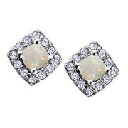 White Gold Diamond And Gemstone Earrings