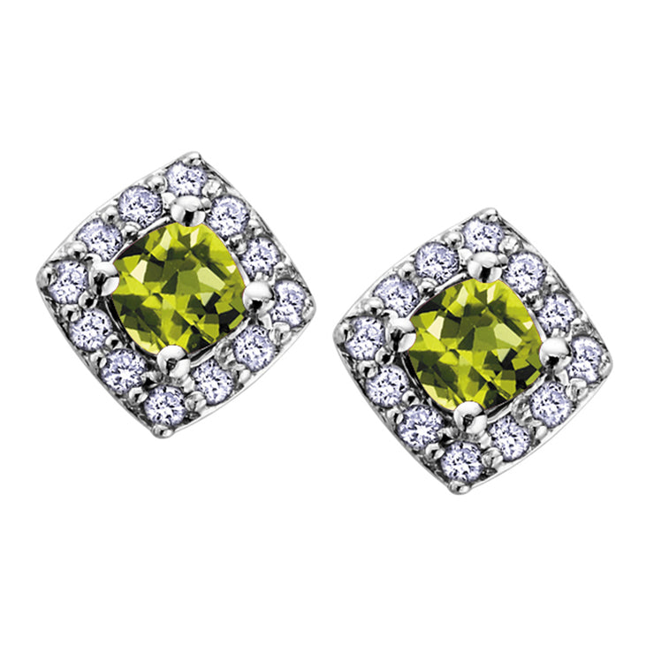 White Gold Diamond And Gemstone Earrings