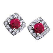 White Gold Diamond And Gemstone Earrings