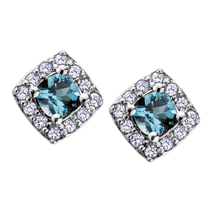 White Gold Diamond And Gemstone Earrings