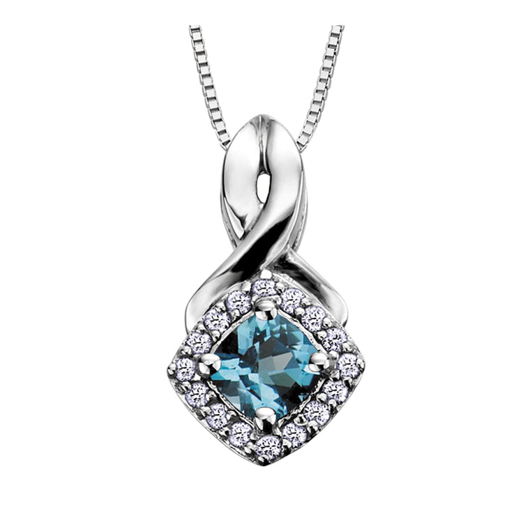 White Gold Diamond And Gemstone Necklace