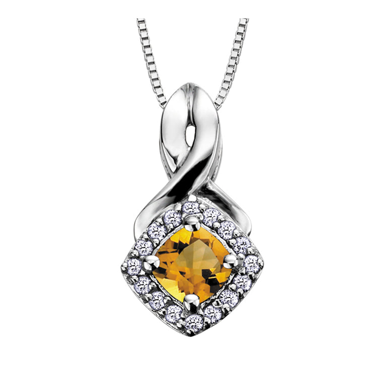 White Gold Diamond And Gemstone Necklace