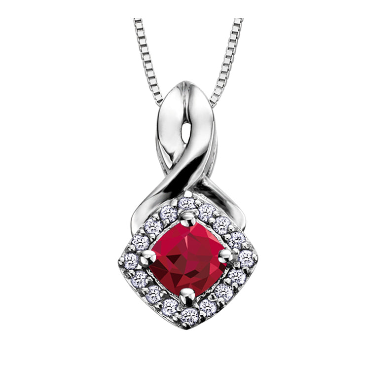 White Gold Diamond And Gemstone Necklace