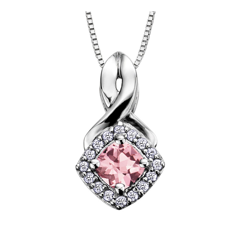 White Gold Diamond And Gemstone Necklace