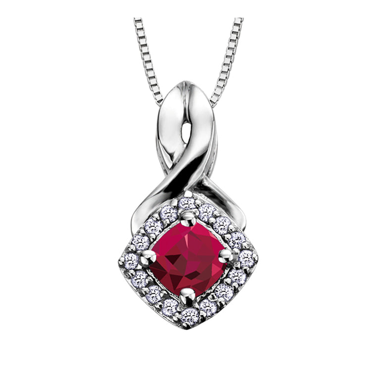 White Gold Diamond And Gemstone Necklace